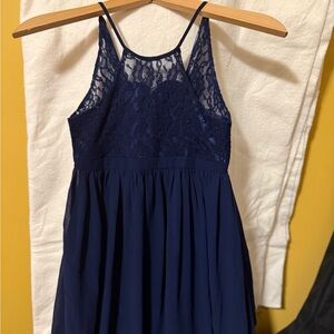 Elegant Navy Blue Lace Kids Formal Dress Girls size 8
